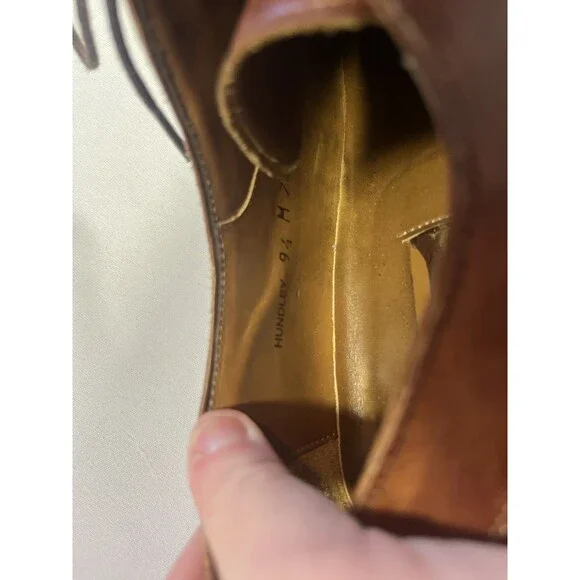 MEZLAN MENS SOLID COGNAC BROWN LACE-UP OXFORD TOE LEATHER DRESS SHOES-9.5 M - Picture 7 of 16